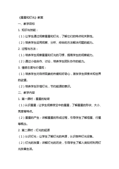 《星星和灯光》教案