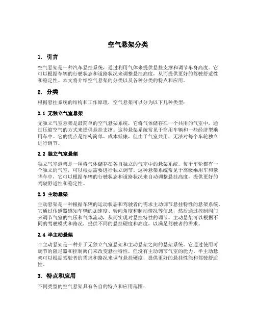 空气悬架分类