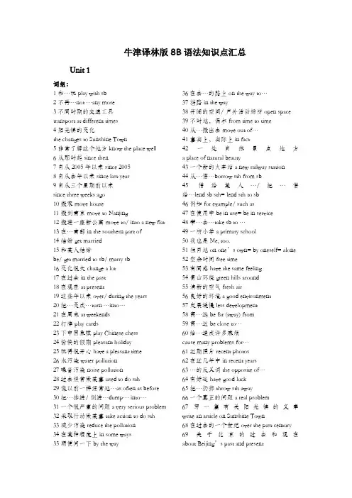牛津译林版8B语法知识点汇总