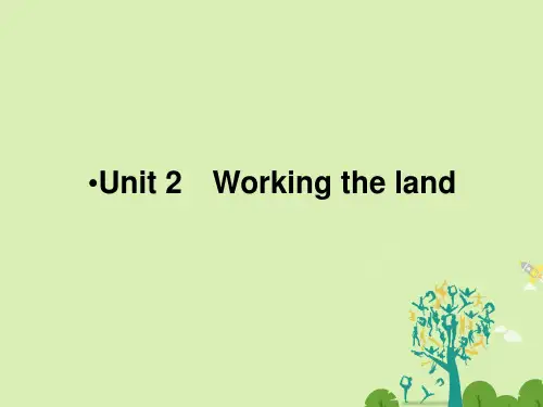 高考英语一轮复习 第一部分 模块知识 Unit 2 Working the land课件 新人教版必