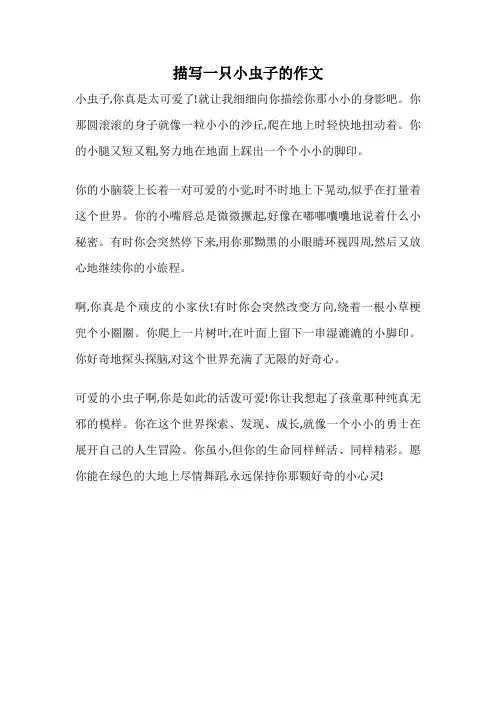 描写一只小虫子的作文