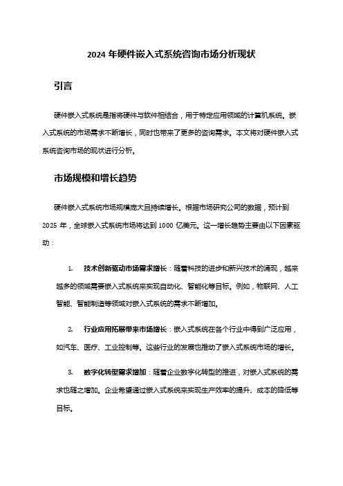 2024年硬件嵌入式系统咨询市场分析现状