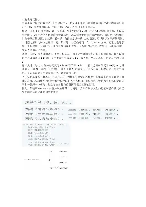 三轮七遍记忆法