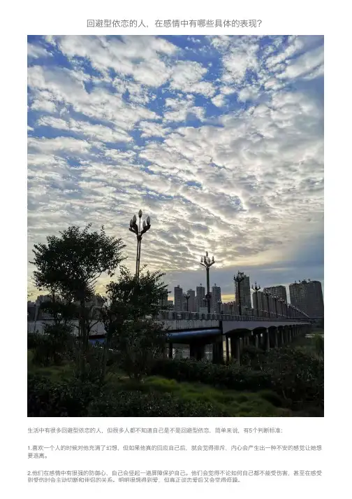 回避型依恋的人,在感情中有哪些具体的表现？