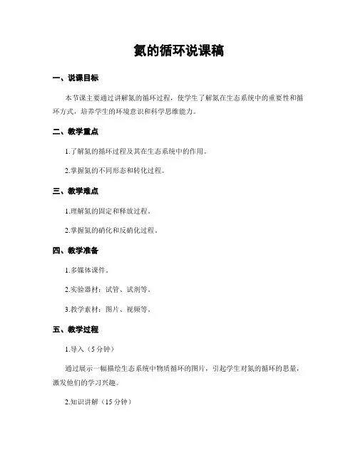 氮的循环说课稿