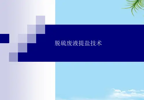 【精】焦化脱硫废液提盐的技术