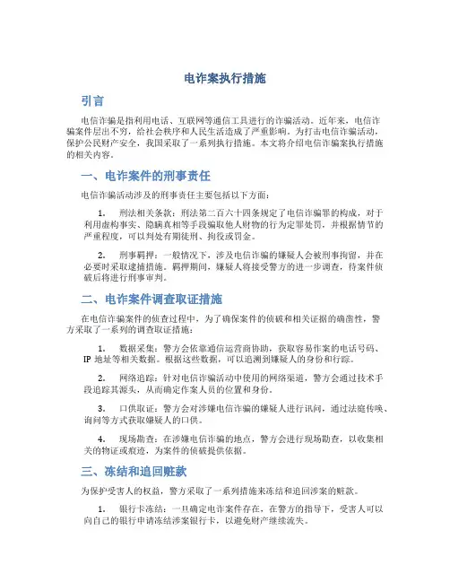 电诈案执行措施