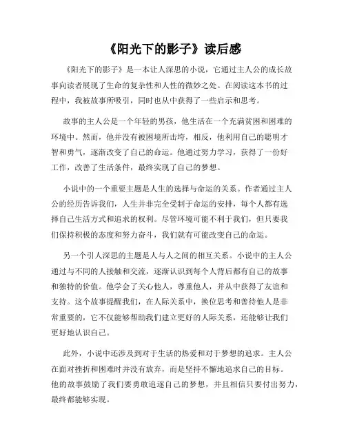 《阳光下的影子》读后感