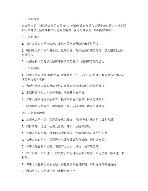患儿坠床应急预案