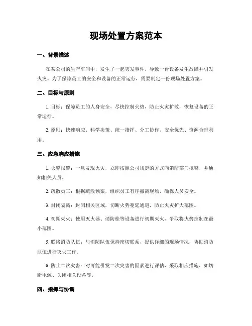 现场处置方案范本