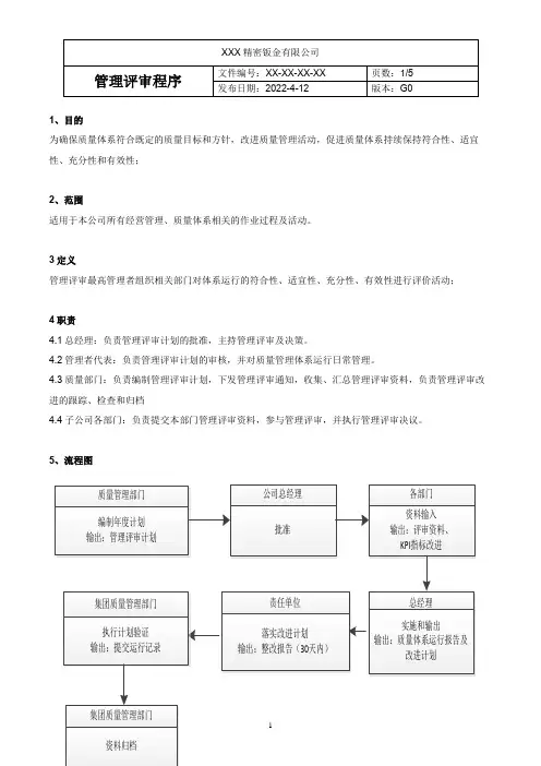 管理评审管理制度