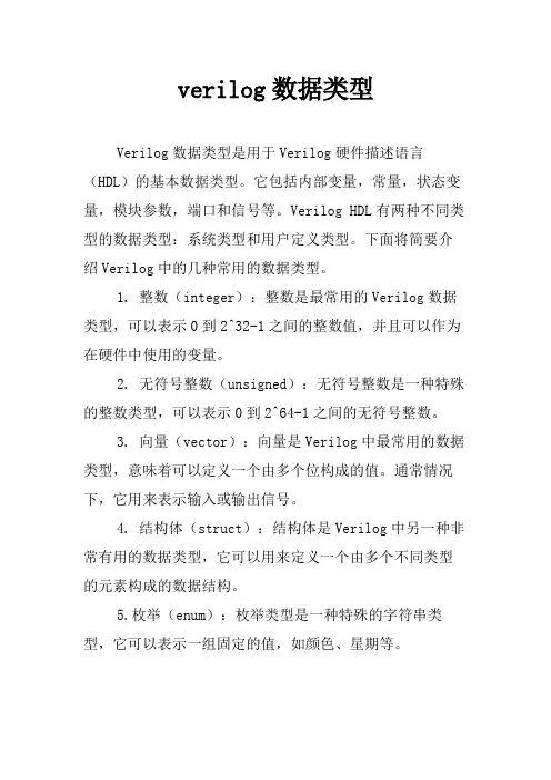 verilog数据类型