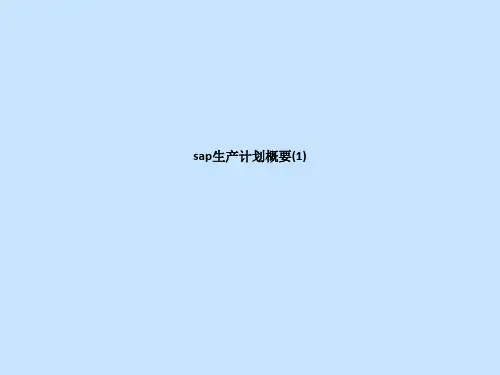 sap生产计划概要