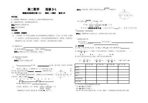 椭圆及其标准方程