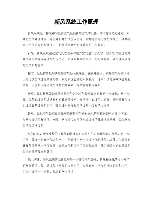 新风系统工作原理