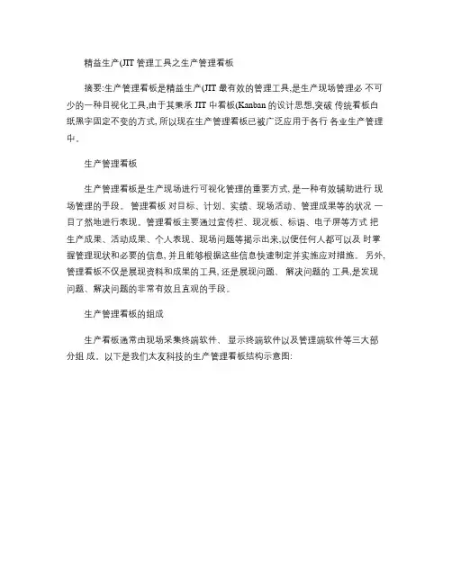 精益生产(JIT)管理工具之生产管理看板