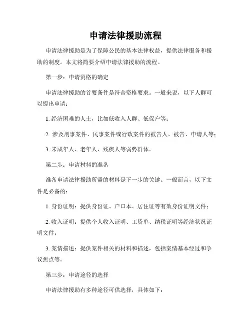 申请法律援助流程