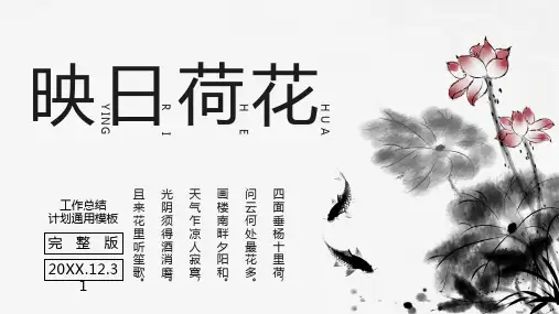 中国风水墨画卷映日荷花模板