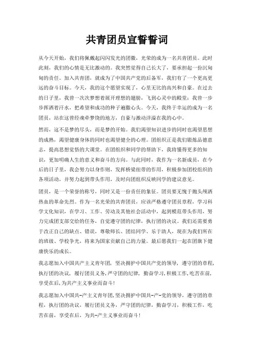 最新-共青团员宣誓誓词 精品