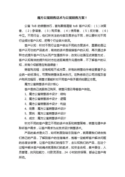 魔方公寓销售话术与公寓销售方案！