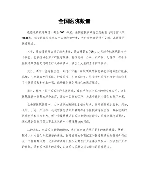 全国医院数量