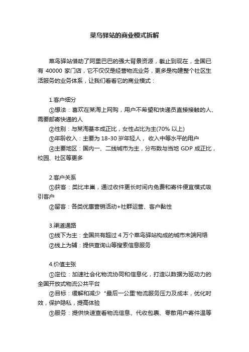 菜鸟驿站的商业模式拆解