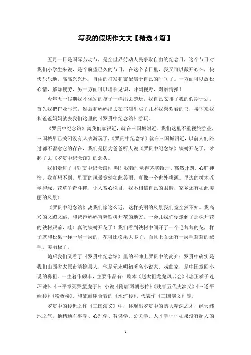 精选写我的假期作文文【4篇】