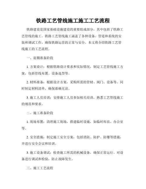 铁路工艺管线施工施工工艺流程