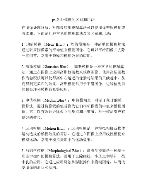 ps各种模糊的区别和用法