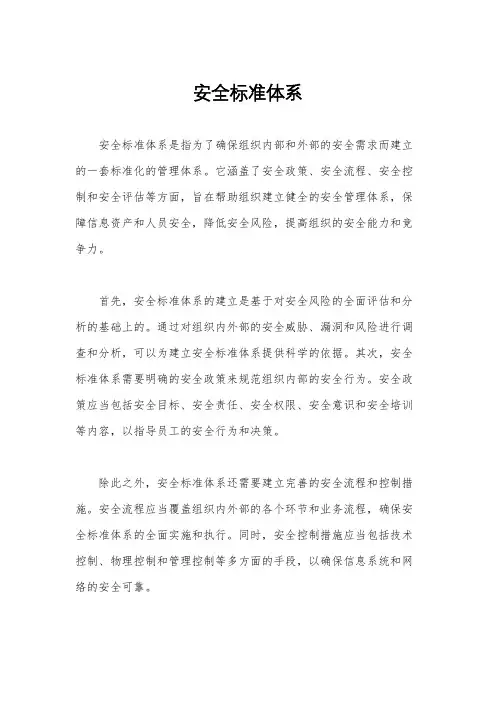 安全标准体系