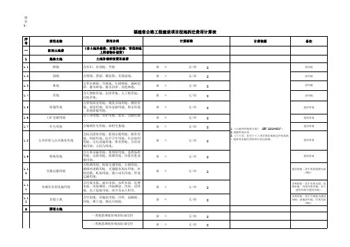 福建省公路工程建设项目征地拆迁费用计算表