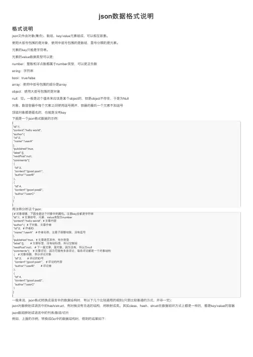 json数据格式说明