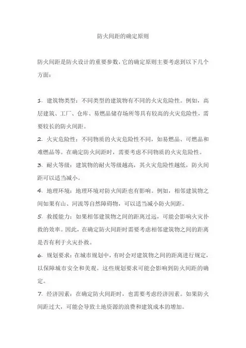 防火间距的确定原则