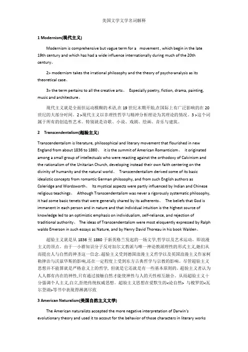 美国文学文学名词解释