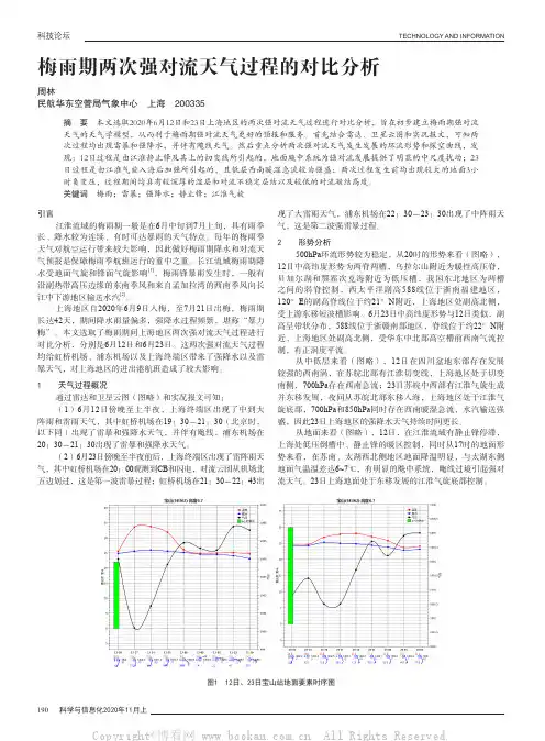 梅雨期两次强对流天气过程的对比分析