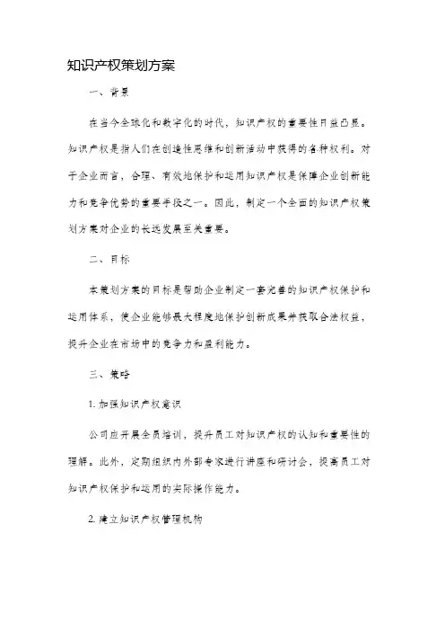知识产权策划方案