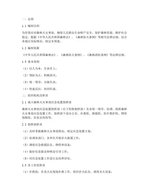 森林火灾事故应急处置预案