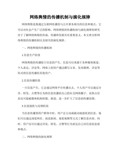 网络舆情的传播机制与演化规律