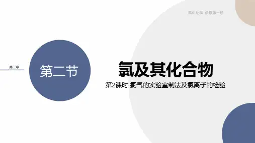 氯气的实验室制法 氯离子的检验PPT课件