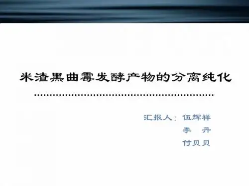 米渣黑曲霉发酵产物的分离