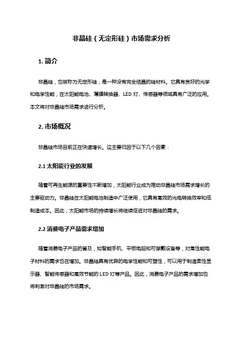 2024年非晶硅(无定形硅)市场需求分析