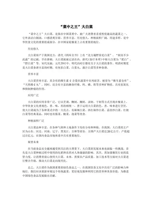 “菜中之王”大白菜