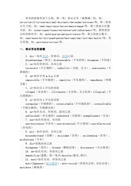 常见的前缀有如下几类