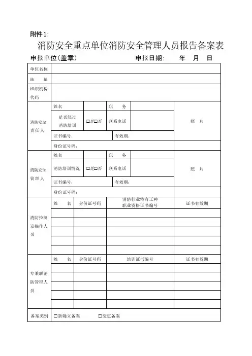 消防安全“户籍化”档案(三项备案)