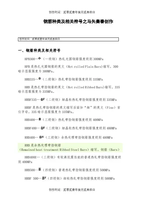 钢筋种类及符号