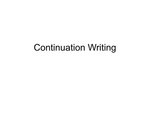 高一英语读后续写第二讲Continuationwriting课件