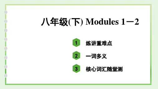 中考英语外研版单词分册总复习八年级(下) Modules 1-2