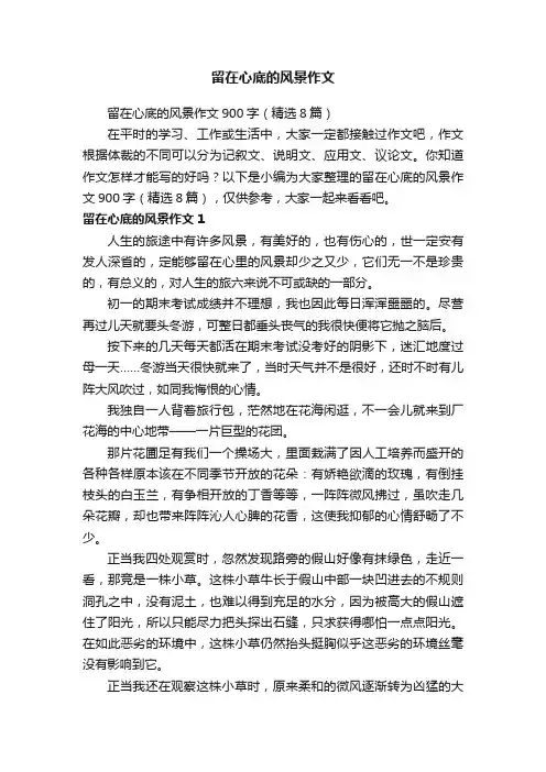 留在心底的风景作文900字（精选8篇）