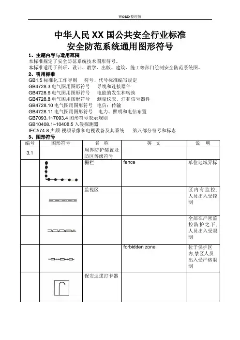 GAT74-94安全防范系统通用图形符号