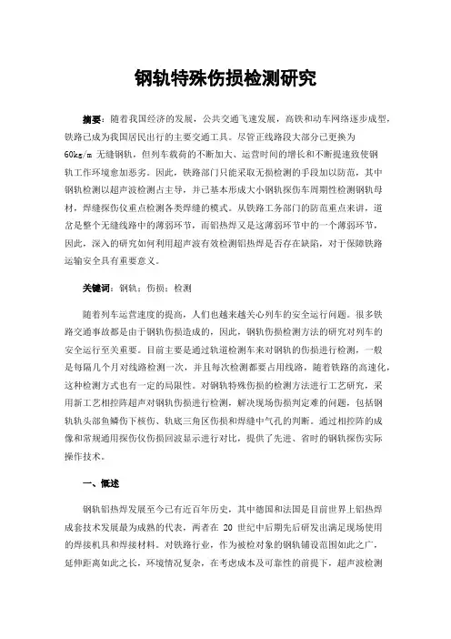 钢轨特殊伤损检测研究